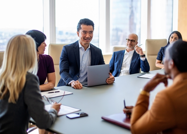 business meeting at conference table